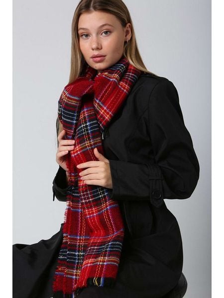 Lucky Bees Szal w kolorze czerwono-granatowym - 180 x 70 cm rozmiar: onesize. Czerwone szaliki Lucky Bees, bez wzorów, z materiału. Za 86,78 zł.