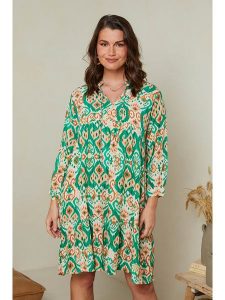 Curvy Lady Sukienka w kolorze zielonym rozmiar: 48/50. Zielone sukienki Curvy Lady, bez wzorów, z wiskozy, klasyczne, bez kołnierzyka, bez ramiączek, midi. Za 83,42 zł.