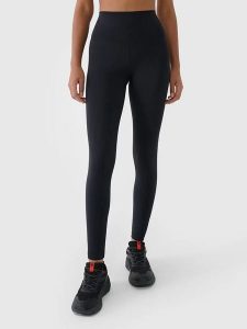 4F Legginsy sportowe w kolorze czarnym rozmiar: S. Czarne legginsy 4f, bez wzorów, z materiału, z podwyższonym stanem. Za 99,95 zł.