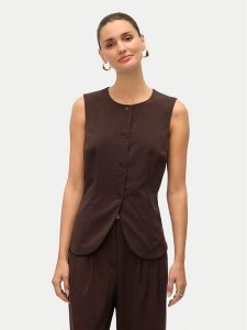 Vero Moda Kamizelka Sigga 10336320 Brązowy Regular Fit. Brązowe kamizelki Vero Moda, bez wzorów, z syntetyku, bez kołnierzyka, bez ramiączek, bez kaptura. Za 179,99 zł.