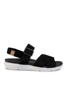 Timberland Sandały Wilesport Lthr Sandal TB0A27T60151 Czarny. Czarne sandały Timberland, bez wzorów, z nubiku, bez obcasa, na płaskiej podeszwie, bez zapięcia. Za 239,99 zł.
