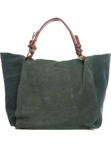 Anna Morellini Skórzany shopper bag w kolorze zielono-brązowym - 45 x 50 x 20 cm rozmiar: onesize. Zielone shopper bag Anna Morellini, bez wzorów, z materiału, na ramię, bez dodatków. Za 304,99 zł.