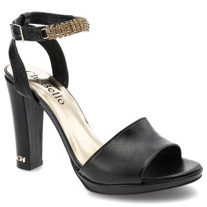 Czarne Sandały Chebello Stylowe Skórzane Buty. Czarne sandały CheBello, bez wzorów, ze skóry, bez obcasa, na obcasie, bez zapięcia. Za 369,00 zł.