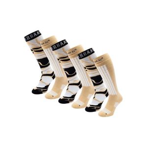 Skarpety narciarskie - Damskie - 6 par - Warm Sand. Brązowe skarpetki POEDERBAAS, bez wzorów, z wełny. W wyprzedaży za 329,62 zł.