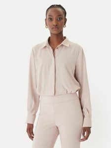 Rinascimento Koszula CFC0127372003 Beżowy Regular Fit. Brązowe koszule Rinascimento, l, bez wzorów, z syntetyku, bez kołnierzyka, bez ramiączek. Za 299,99 zł.