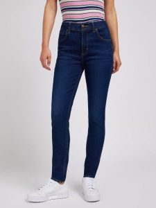 LEE DAMSKIE SPODNIE JEANSOWE ULC SKINNY DEEPEST DARK 112351235 L35V016198. Jeansy Lee, bez wzorów, z jeansu. Za 199,99 zł.