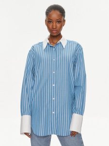 Samsøe Samsøe Koszula Salovas F24100170 Niebieski Loose Fit. Niebieskie koszule Samsøe & Samsøe, l, bez wzorów, z bawełny, bez kołnierzyka, bez ramiączek. Za 389,99 zł.