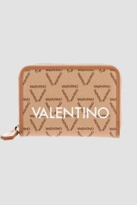 VALENTINO Beżowy mały portfel Liuto. Brązowe portfele Valentino by Mario Valentino, bez wzorów. W wyprzedaży za 190,99 zł.