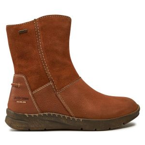 Botki Josef Seibel. Brązowe botki Josef Seibel, bez wzorów, bez obcasa, na płaskiej podeszwie, bez zapięcia. Za 479,99 zł.