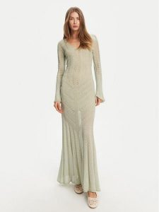 TWINSET Sukienka dzianinowa 251TT3180 Beżowy Slim Fit. Brązowe sukienki Twinset, l, bez wzorów, z dzianiny, bez kołnierzyka, bez ramiączek. Za 659,99 zł.