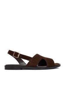 Lasocki Sandały CEO-EST-HELENA-20 Brązowy ciemny. Brązowe sandały Lasocki, bez wzorów, ze skóry, bez obcasa, na płaskiej podeszwie, bez zapięcia. Za 139,99 zł.