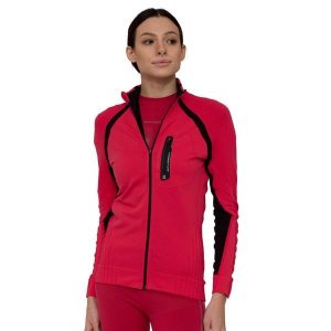 Bluza dresowa termoaktywna rozpinana damska Brubeck ACTIVE PRO. Czerwone bluzy Brubeck, bez wzorów, z dresówki, bez kaptura. Za 254,15 zł.