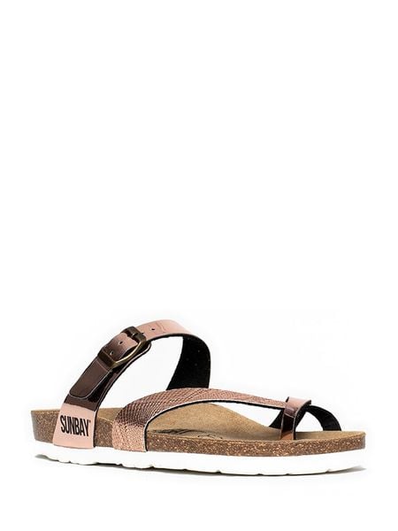 Sunbay Japonki "Tulipe" w kolorze różowozłotym rozmiar: 40. Różowe klapki Sunbay, bez wzorów, z otwartym noskiem, bez obcasa. Za 130,81 zł.