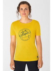 Super.natural Koszulka "Slopes" w kolorze żółtym rozmiar: S. Żółte bluzki super.natural, s, bez wzorów, z wełny, bez kołnierzyka, bez ramiączek. Za 100,99 zł.