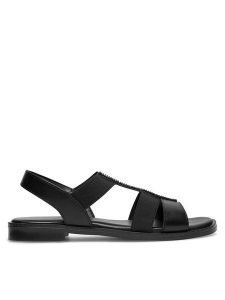 Lasocki Sandały EMIE RST-EMIE-15 Czarny. Czarne sandały Lasocki, bez wzorów, z materiału, bez obcasa, na płaskiej podeszwie, bez zapięcia. Za 129,99 zł.