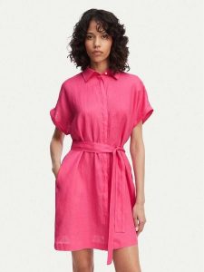 Gant Sukienka koszulowa 4503514 Różowy Relaxed Fit. Czerwone sukienki GANT, bez wzorów, ze lnu, bez kołnierzyka, bez ramiączek, koszulowe. Za 643,99 zł.