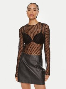 Elisabetta Franchi Body BO-004-46E2 Czarny Regular Fit. Czarne body i gorsety Elisabetta Franchi, bez wzorów, z syntetyku. Za 759,99 zł.