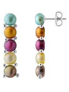 Pearl Addict Srebrne kolczyki-wkrętki z perłami rozmiar: onesize. Szare kolczyki Pearl Addict, z perłą, srebrne. Za 208,99 zł.