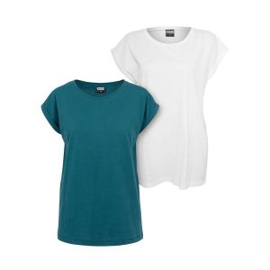 Damska Koszulka Na Ramiączkach (zestaw 2 Sztuk). Białe bluzki Urban Classics, xs, bez wzorów, sportowe, bez kołnierzyka, bez ramiączek. Za 84,99 zł.