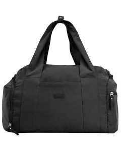 Torba sportowa WINGS SOLENNE z kieszenią na buty i pasem na walizkę BLACK. Czarne torby podróżne i sportowe WINGS, bez wzorów, z materiału, na ramię. Za 129,90 zł.