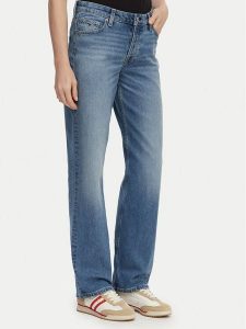 Tommy Jeans Jeansy Sophie DW0DW23581 Niebieski Straight Fit. Niebieskie jeansy Tommy Jeans, bez wzorów, z bawełny. Za 329,99 zł.