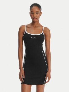 Guess Jeans Sukienka codzienna W6GKY1 KF641 Czarny Slim Fit. Czarne sukienki Guess Jeans, na co dzień, m, z aplikacjami, z bawełny, bez kołnierzyka, bez ramiączek, proste. Za 329,99 zł.