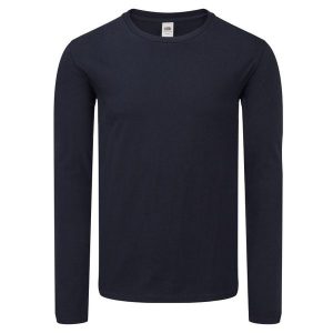 Kultowa Koszulka Z Długim Rękawem Unisex Dla Dorosłych. Niebieskie bluzki FRUIT OF THE LOOM, m, bez wzorów, sportowe, bez kołnierzyka, bez ramiączek. Za 53,99 zł.
