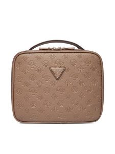 Guess Kosmetyczka TWDP74 52045 Beżowy. Brązowe torebki klasyczne Guess, z aplikacjami, ze skóry, bez dodatków. Za 319,99 zł.