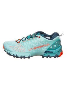LA SPORTIVA Buty "Bushido II" w kolorze turkusowym do biegania rozmiar: 37. Niebieskie buty sportowe La Sportiva, bez wzorów, z materiału, bez zapięcia, do biegania. Za 426,06 zł.