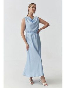 TATUUM Sukienka w kolorze błękitnym rozmiar: 42. Niebieskie sukienki Tatuum, bez wzorów, bez kołnierzyka, bez ramiączek, maxi. Za 258,52 zł.