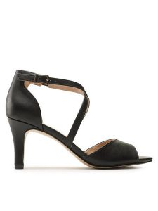 Clara Barson Sandały LS5953-02 Czarny. Czarne sandały Clara Barson, bez wzorów, ze skóry, bez obcasa, na szpilce, bez zapięcia. Za 129,99 zł.