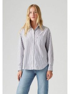 Levi's Koszula w kolorze biało-granatowym rozmiar: S. Białe koszule Levi's®, s, bez wzorów, z bawełny, bez kołnierzyka, bez ramiączek. Za 131,43 zł.