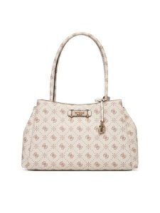Guess Torebka Carrie Logo HWGP98 98220 Écru. Shopper bag Guess, z aplikacjami, ze skóry, bez dodatków. Za 719,99 zł.