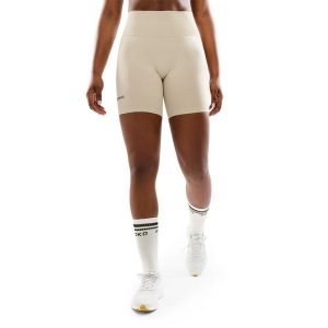 Damskie bezszwowe krótkie legginsy kolarki treningowe Fitness Siroko Dynamic. Brązowe legginsy SIROKO, bez wzorów, z materiału, krótkie. Za 105,00 zł.