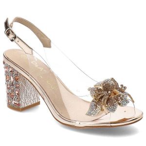 Różowe Sandały S.Barski Eleganckie Buty Na Słupku. Czerwone sandały S.BARSKI, bez wzorów, bez obcasa, na obcasie, bez zapięcia. Za 149,00 zł.