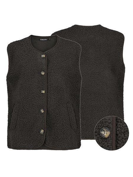 Sublevel Kamizelka pluszowa w kolorze brązowym rozmiar: M/L. Czarne kamizelki Sublevel, l, bez wzorów, bez kołnierzyka, bez ramiączek, bez kaptura. Za 170,07 zł.