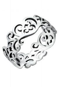 Elli Damski ornamentowy wycięty liść w srebrze 925 Sterling Silver Pierścionki 1 ct. Szare pierścionki Elli, srebrne. Za 228,64 zł.