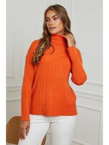 Soft Cashmere Golf w kolorze pomarańczowym rozmiar: 38/40. Pomarańczowe golfy Soft Cashmere, bez wzorów, z kaszmiru. Za 137,55 zł.