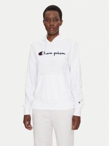 Champion Bluza Slim Big Logo 118097 Biały Regular Fit. Białe bluzy Champion, s, bez wzorów, z bawełny, bez kaptura. Za 149,99 zł.