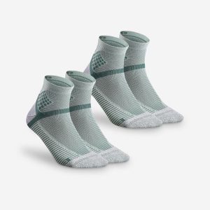 Skarpety turystyczne Quechua Hike 500 mid x 2 pary. Zielone skarpetki QUECHUA, bez wzorów, z elastanu. Za 49,99 zł.