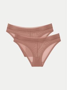 Triumph Komplet 2 par fig klasycznych Tempting Sheer 10218591 Beżowy. Brązowe komplety bielizny Triumph, bez wzorów, z syntetyku. Za 49,99 zł.