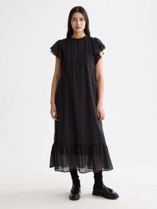 Scotch & Soda Sukienka w kolorze czarnym rozmiar: 36. Czarne sukienki Scotch & Soda, bez wzorów, z bawełny, bez kołnierzyka, bez ramiączek, maxi. Za 219,95 zł.