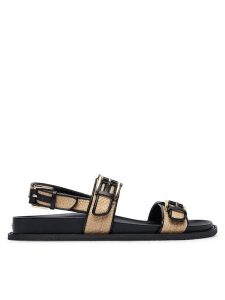MICHAEL Michael Kors Sandały 40S6NIFS1D Czarny. Czarne sandały MICHAEL Michael Kors, bez wzorów, ze skóry, bez obcasa, na płaskiej podeszwie, bez zapięcia. Za 599,99 zł.