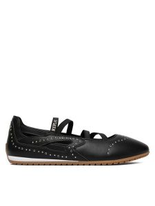 REPLAY Baleriny GWSN2.000.C0007S Czarny. Czarne balerinki Replay, bez wzorów, ze skóry, bez obcasa, bez zapięcia. Za 349,99 zł.