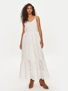 YAS Sukienka letnia Luma 26032686 Biały Regular Fit. Białe kombinezony YAS, na lato, s, bez wzorów, z bawełny, bez kołnierzyka, bez ramiączek. Za 349,99 zł.