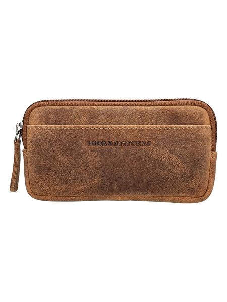 HIDE & STITCHES Skórzana saszetka w kolorze jasnobrązowym - 17,5 x 9 x 2 cm rozmiar: onesize. Brązowe nerki i saszetki HIDE & STITCHES, bez wzorów, z materiału. Za 65,99 zł.