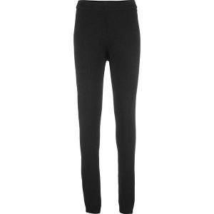 Legginsy termiczne z paskiem w prążek. Czarne legginsy bonprix, bez wzorów. Za 97,99 zł.