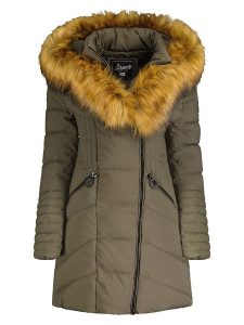 Geographical Norway Kurtka pikowana "Chaya" w kolorze khaki rozmiar: XL. Brązowe kurtki Geographical Norway, xl, z aplikacjami, bez kaptura. Za 206,42 zł.