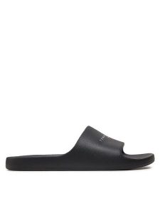 Tommy Jeans Klapki Tjw Printed Pu Pool Slide EN0EN02693 Czarny. Czarne klapki Tommy Jeans, bez wzorów, z jeansu, bez obcasa. Za 119,99 zł.