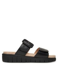 Caprice Klapki 9-27203-44 Czarny. Czarne klapki Caprice, bez wzorów, ze skóry, bez obcasa. Za 227,99 zł.
